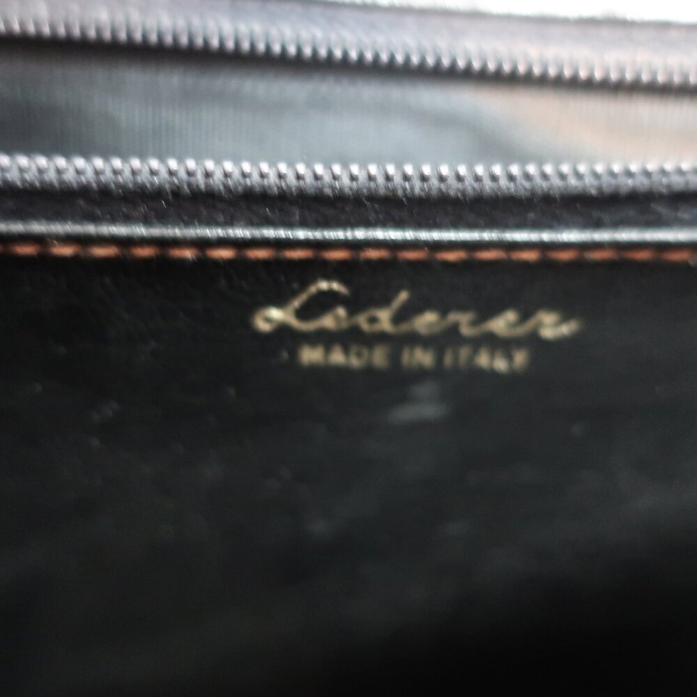 Womens Vintage Lederer Black Leather Clutch Bag - Picture 12 of 12